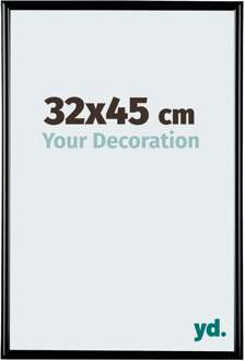 Fotolijst 32x45cm - Zwart Hoogglans - Kunststof - Bordeaux - 32x45 cm