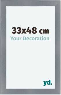 Fotolijst 33x48 cm - Aluminium - Geborsteld - MDF - Como Aluminium Geborsteld