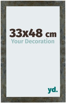 Fotolijst 33x48 cm - Blauw Goud Gemeleerd - MDF - Mura