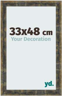 Fotolijst 33x48 cm - Blauw Goud Gemeleerd - MDF - Pisa