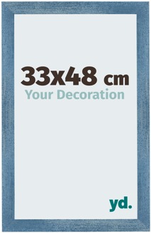 Fotolijst 33x48 cm - Helder Blauw Geveegd - MDF - Mura