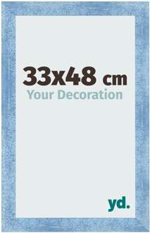 Fotolijst 33x48 cm - Helder Blauw Geveegd - MDF - Pisa