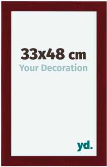 Fotolijst 33x48 cm - Wijnrood Geveegd - MDF - Como