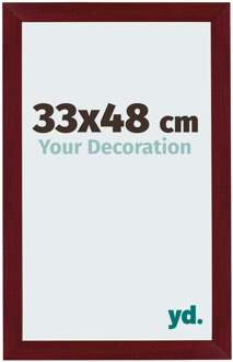 Fotolijst 33x48 cm - Wijnrood Geveegd - MDF - Mura
