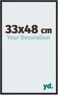 Fotolijst 33x48 cm - Zwart Hoogglans - Aluminium - Miami