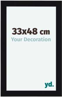 Fotolijst 33x48 cm - Zwart Hoogglans - MDF - Como