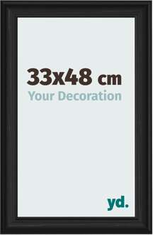Fotolijst 33x48 cm - Zwart Houtnerf - MDF - Lazio