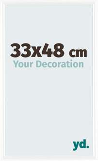 Fotolijst 33x48cm - Wit Hoogglans - Kunststof - Bordeaux - 33x48 cm