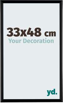 Fotolijst 33x48cm - Zwart Mat - Kunststof - Bordeaux - 33x48 cm