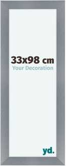 Fotolijst 33x98 cm - Aluminium - Geborsteld - MDF - Como Aluminium Geborsteld