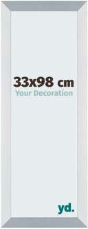 Fotolijst 33x98 cm - Aluminium - Geborsteld - MDF - Mura Aluminium Geborsteld