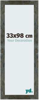 Fotolijst 33x98 cm - Blauw Goud Gemeleerd - MDF - Mura