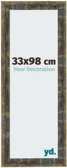 Fotolijst 33x98 cm - Blauw Goud Gemeleerd - MDF - Pisa