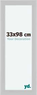 Fotolijst 33x98 cm - Wit - Houtnerf - MDF - Como Wit Houtnerf