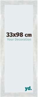Fotolijst 33x98 cm - Zilver Glanzend Vintage - MDF - Mura