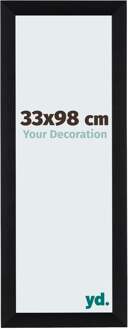 Fotolijst 33x98 cm - Zwart Geborsteld - Aluminium - Tucson