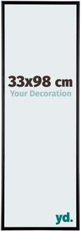 Fotolijst 33x98 cm - Zwart Hoogglans - Aluminium - Austin