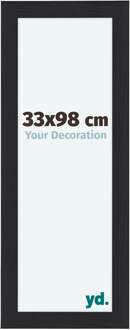 Fotolijst 33x98 cm - Zwart - Houtnerf - MDF - Como Zwart Houtnerf