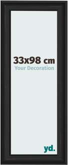 Fotolijst 33x98 cm - Zwart Houtnerf - MDF - Lazio