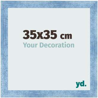 Fotolijst 35x35 cm - Helder Blauw Geveegd - MDF - Pisa