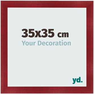 Fotolijst 35x35 cm - Wijnrood Geveegd - MDF - Pisa