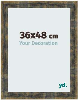 Fotolijst 36x48 cm - Blauw Goud Gemeleerd - MDF - Pisa