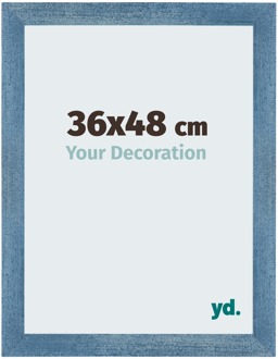 Fotolijst 36x48 cm - Helder Blauw Geveegd - MDF - Mura
