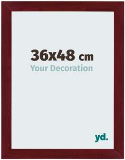 Fotolijst 36x48 cm - Wijnrood Geveegd - MDF - Mura