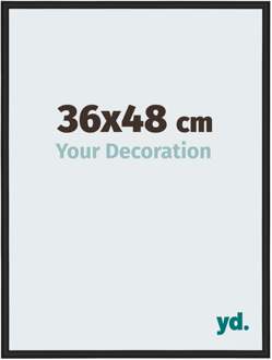 Fotolijst 36x48 cm - Zwart Hoogglans - Aluminium - Miami