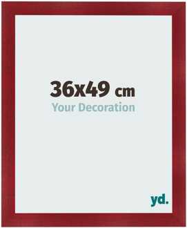 Fotolijst 36x49 cm - Wijnrood Geveegd - MDF - Pisa