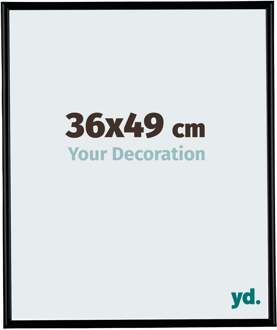 Fotolijst 36x49cm - Zwart Mat - Kunststof - Bordeaux - 36x49 cm