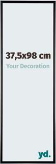 Fotolijst 37,5x98 cm - Zwart Hoogglans - Aluminium - Kent - 37.5x98 cm