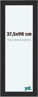 Fotolijst 37,5x98 cm - Zwart - Houtnerf - MDF - Como Zwart Houtnerf - 37.5x98 cm