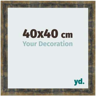 Fotolijst 40x40 cm - Blauw Goud Gemeleerd - MDF - Pisa