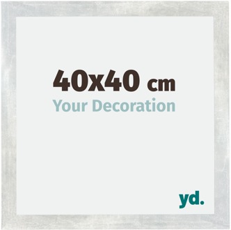 Fotolijst 40x40 cm - Zilver Glanzend Vintage - MDF - Mura