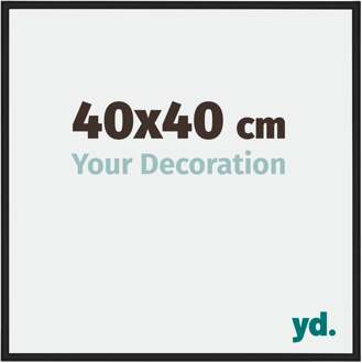 Fotolijst 40x40cm Zwart Hoogglans Aluminium Miami - 40x40 cm