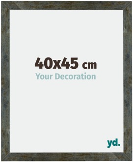 Fotolijst 40x45 cm - Blauw Goud Gemeleerd - MDF - Mura