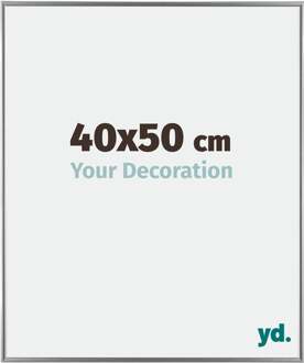 Fotolijst 40x50 cm - Zilver Hoogglans - Kunststof - Evry