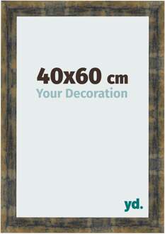 Fotolijst 40x60 cm - Blauw Goud Gemeleerd - MDF - Pisa