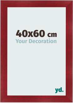 Fotolijst 40x60 cm - Wijnrood Geveegd - MDF - Pisa