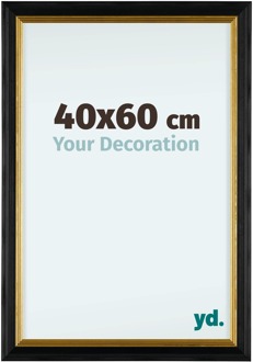 Fotolijst 40x60cm Zwart Goud Hout Lincoln - 40x60 cm