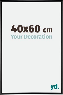 Fotolijst 40x60cm Zwart Hoogglans Aluminium Kent - 40x60 cm