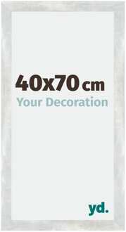 Fotolijst 40x70 cm - Zilver Glanzend Vintage - MDF - Mura