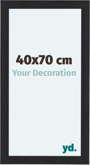 Fotolijst 40x70 cm - Zwart - Houtnerf - MDF - Como Zwart Houtnerf