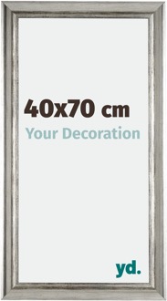 Fotolijst 40x70cm Zilver Zwart Geveegd Hout Sheffield - 40x70 cm