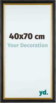 Fotolijst 40x70cm Zwart Goud Hout Lincoln - 40x70 cm