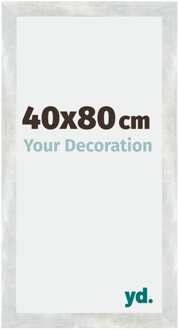 Fotolijst 40x80 cm - Zilver Glanzend Vintage - MDF - Mura