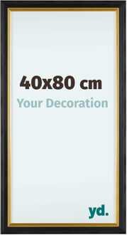 Fotolijst 40x80cm Zwart Goud Hout Lincoln - 40x80 cm