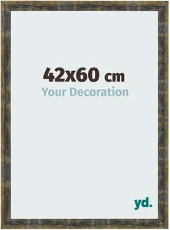 Fotolijst 42x60 cm - Blauw Goud Gemeleerd - MDF - Pisa