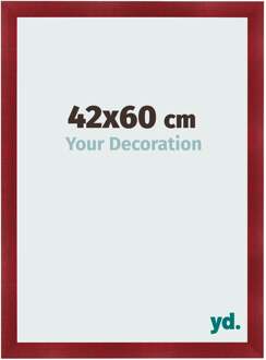 Fotolijst 42x60 cm - Wijnrood Geveegd - MDF - Pisa